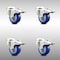 Service Caster 3 Inch 316SS Blue Polyurethane Swivel Bolt Hole Caster Set with Lock Brake SCC SCC-SS316BHTTL20S314-PPUB-BLUE-4 - alternate 1